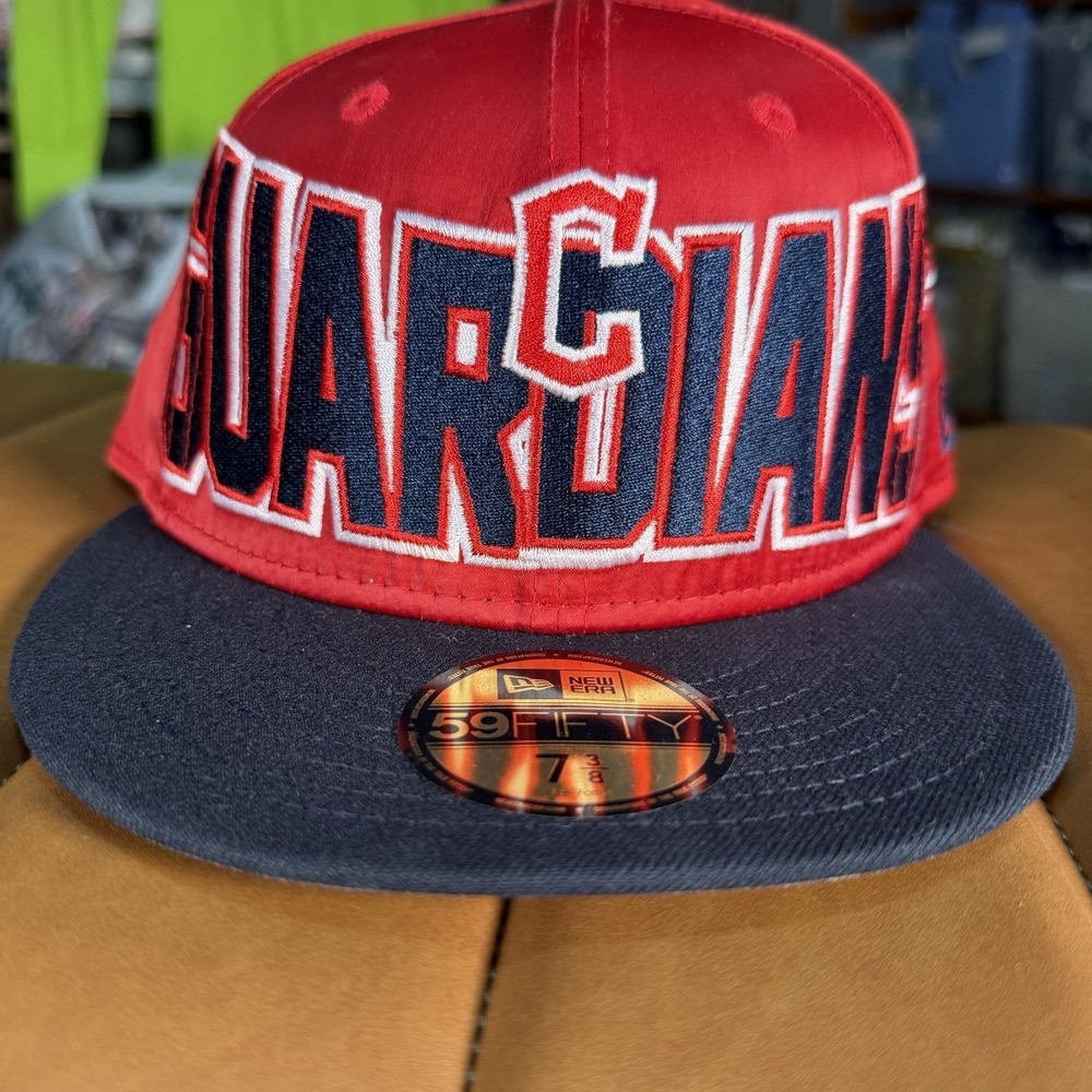 NEW New Era 59Fifty Cleveland Guardians Satin Fitted Hat Size 7 3/8 Cap